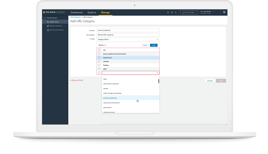 SSE utiliza las capacidades de SWG para proporcionar a los usuarios un acceso seguro a Internet cuando están desconectados de la VPN empresarial.