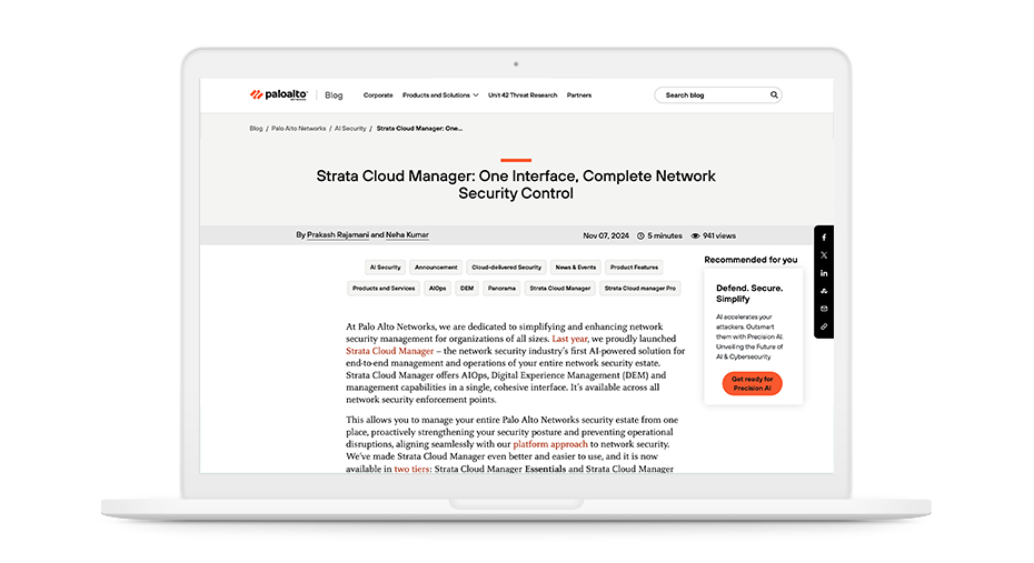 Strata Cloud Manager: una interfaz, control de seguridad de red complejo