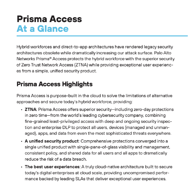 Resumen de Prisma Access